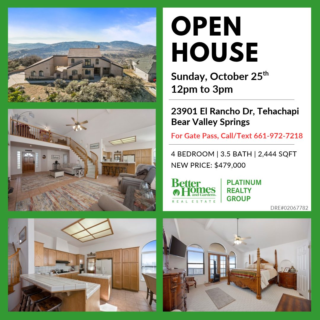 23901 El Rancho Dr Tehachapi Bear Valley Springs Open house Sunday, October 25 12pm to 3pm